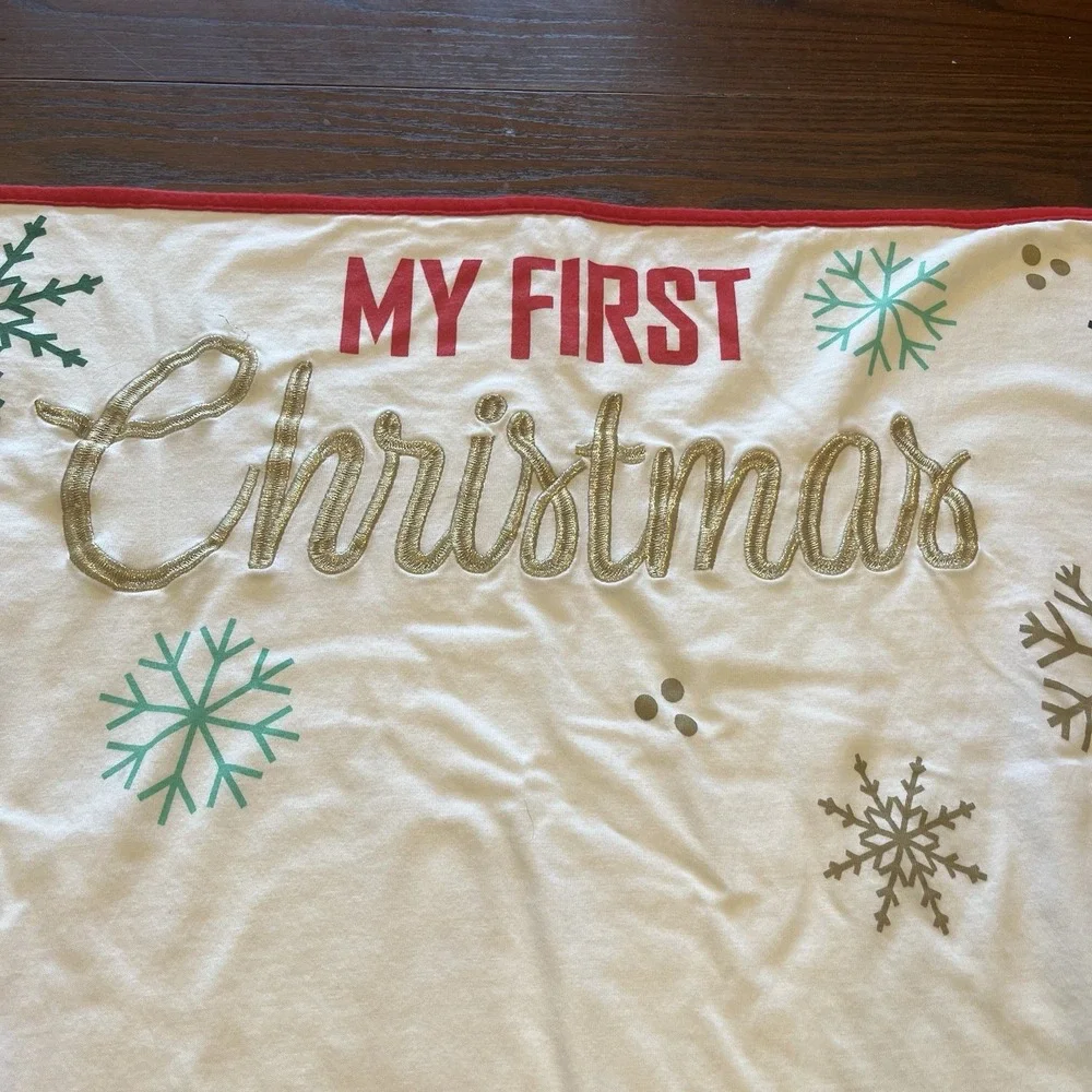 Disney Baby My First Christmas Blanket Mickey Minnie Donald Goofy Snowflakes